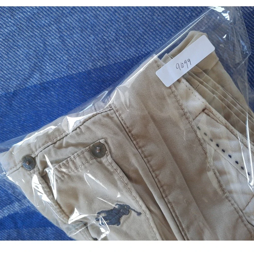 Polo Ralph Lauren Mens Chino Pants Straight Leg Brown Cotton 38x29 pocket logo